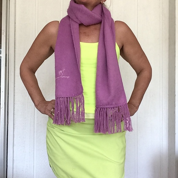 PURPLE ALPACA CAMARGO PURPLE FRINGED SCARF - Picture 3 of 10